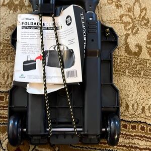 Black Foldable Travel Duffel with Wheels